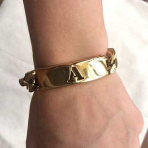 C. Wonder ‘A’ Initial Gold Plated Chain Bracelet